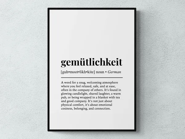 Gemutlichkeit German Word Definition Art Print