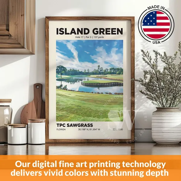 Island Green Retro Beach Art Print