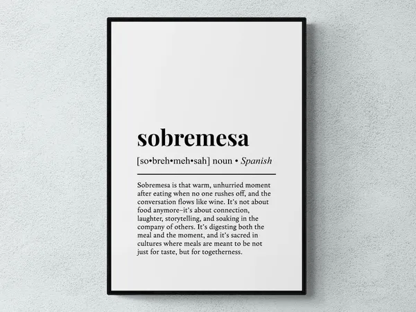 Sobremesa Spanish Definition Travel Poster