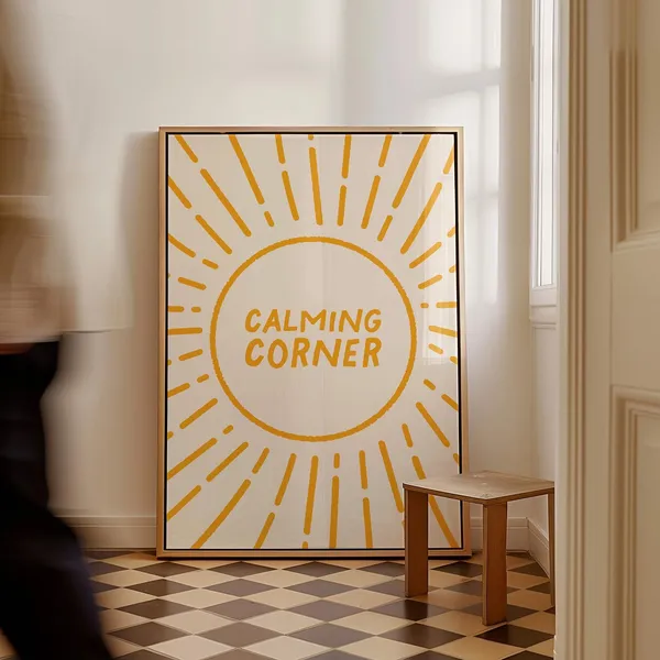 Calming Corner Retro Sun Therapy Office Art Print