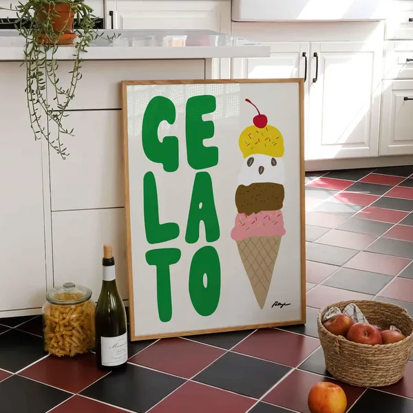 Gelato Art Print, Modern Kitchen Wall Decor