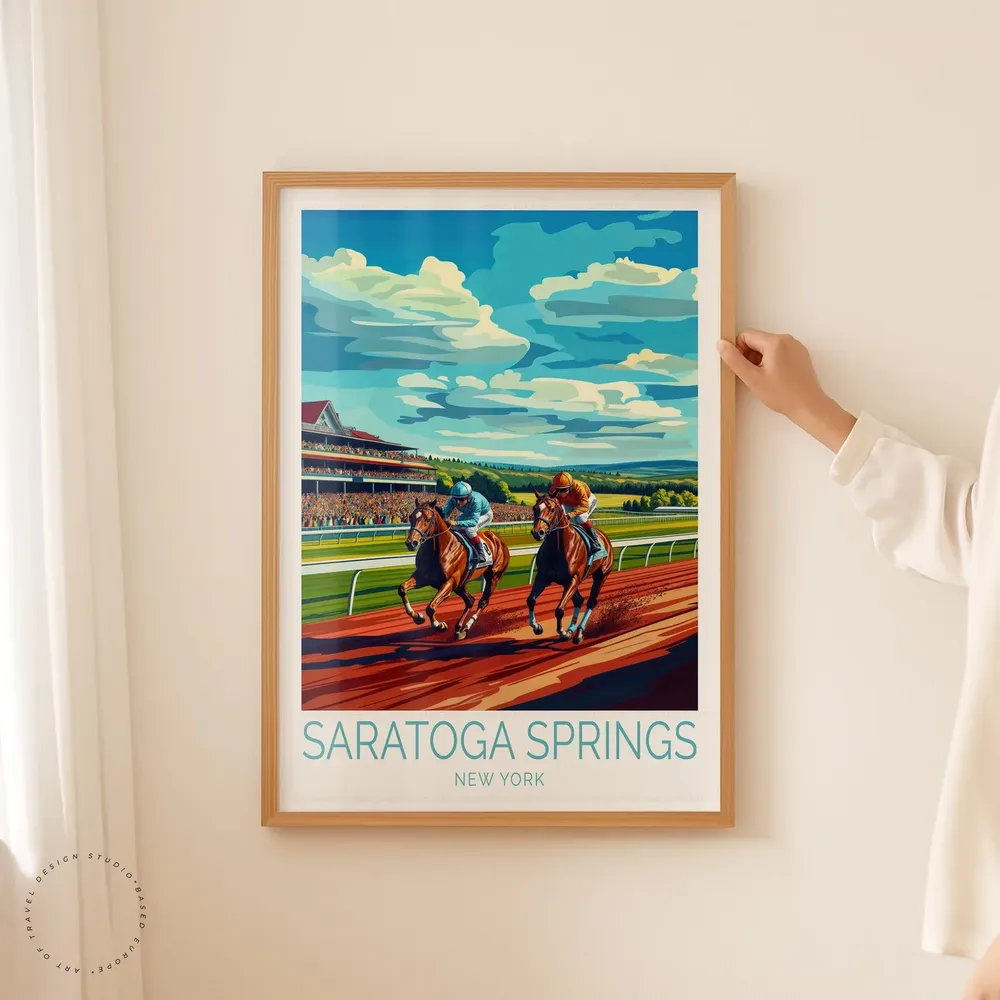 Saratoga Springs Travel Poster, New York Race Course - Image 5