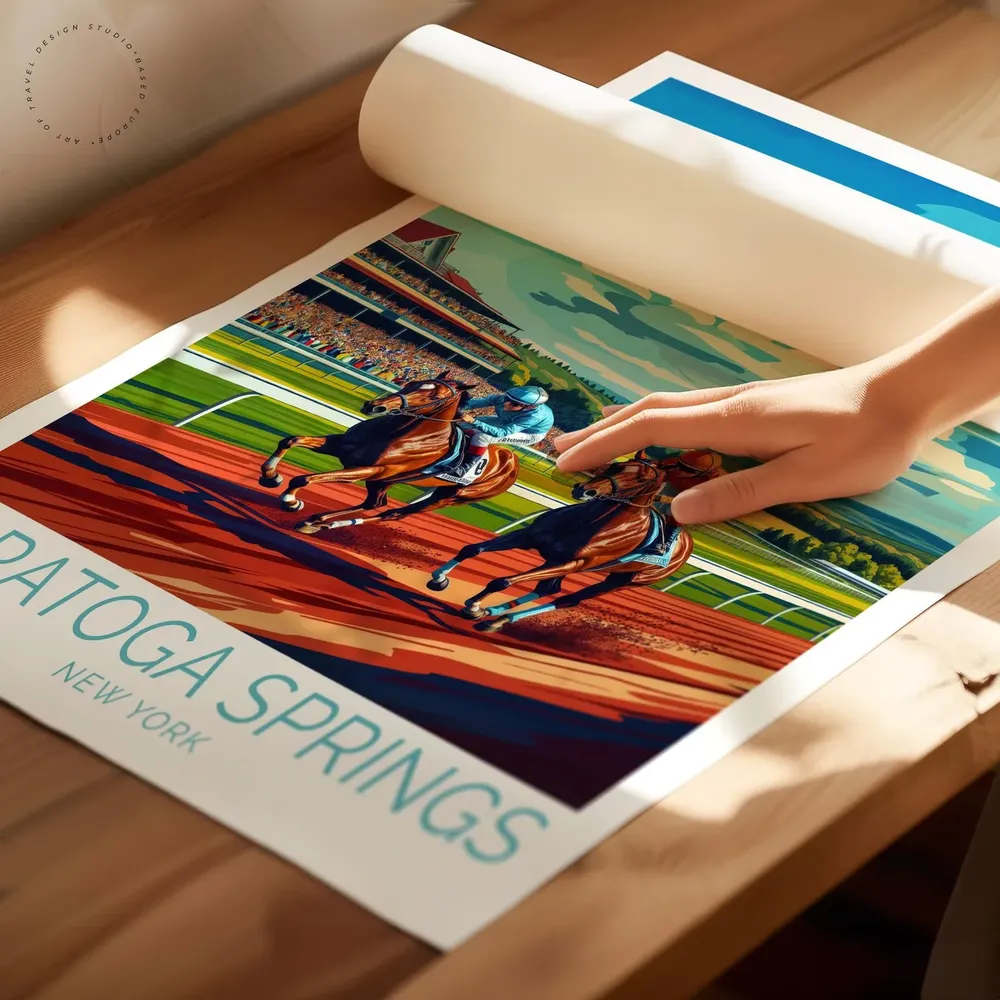 Saratoga Springs Travel Poster, New York Race Course - Image 2