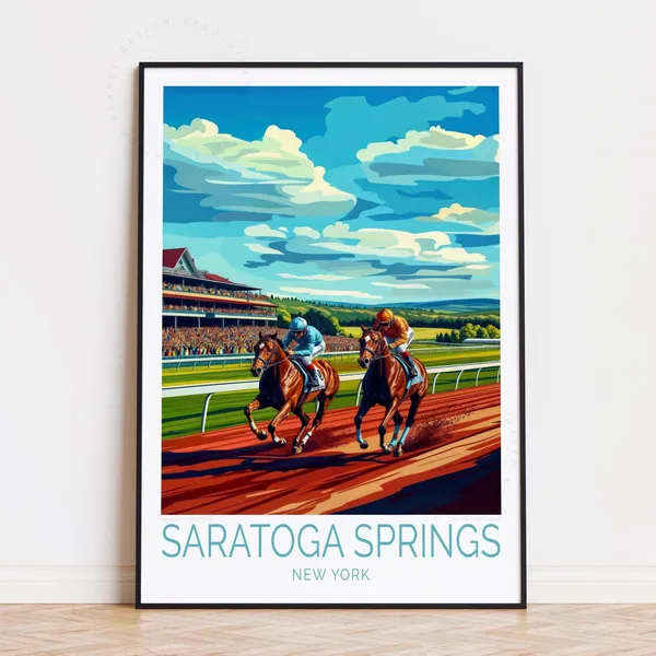 Saratoga Springs Travel Poster, New York Race Course