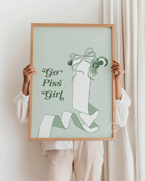 Go Piss Girl Bathroom Wall Decor Poster