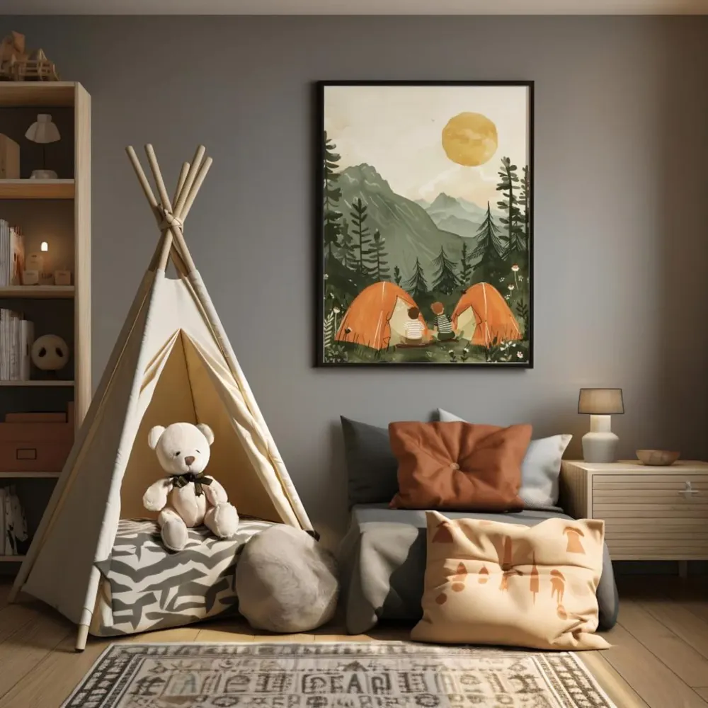 Vintage Camping Poster, Boys Room Adventure Wall Art Print - Image 2