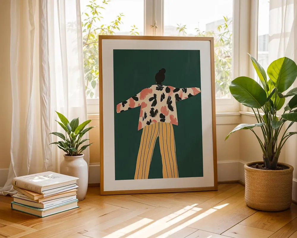Minimalist Fashion Illustration, Stylish Woman Art Print