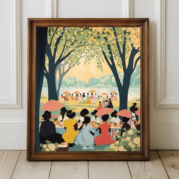 Juneteenth Vintage Afro Oil Painting Poster