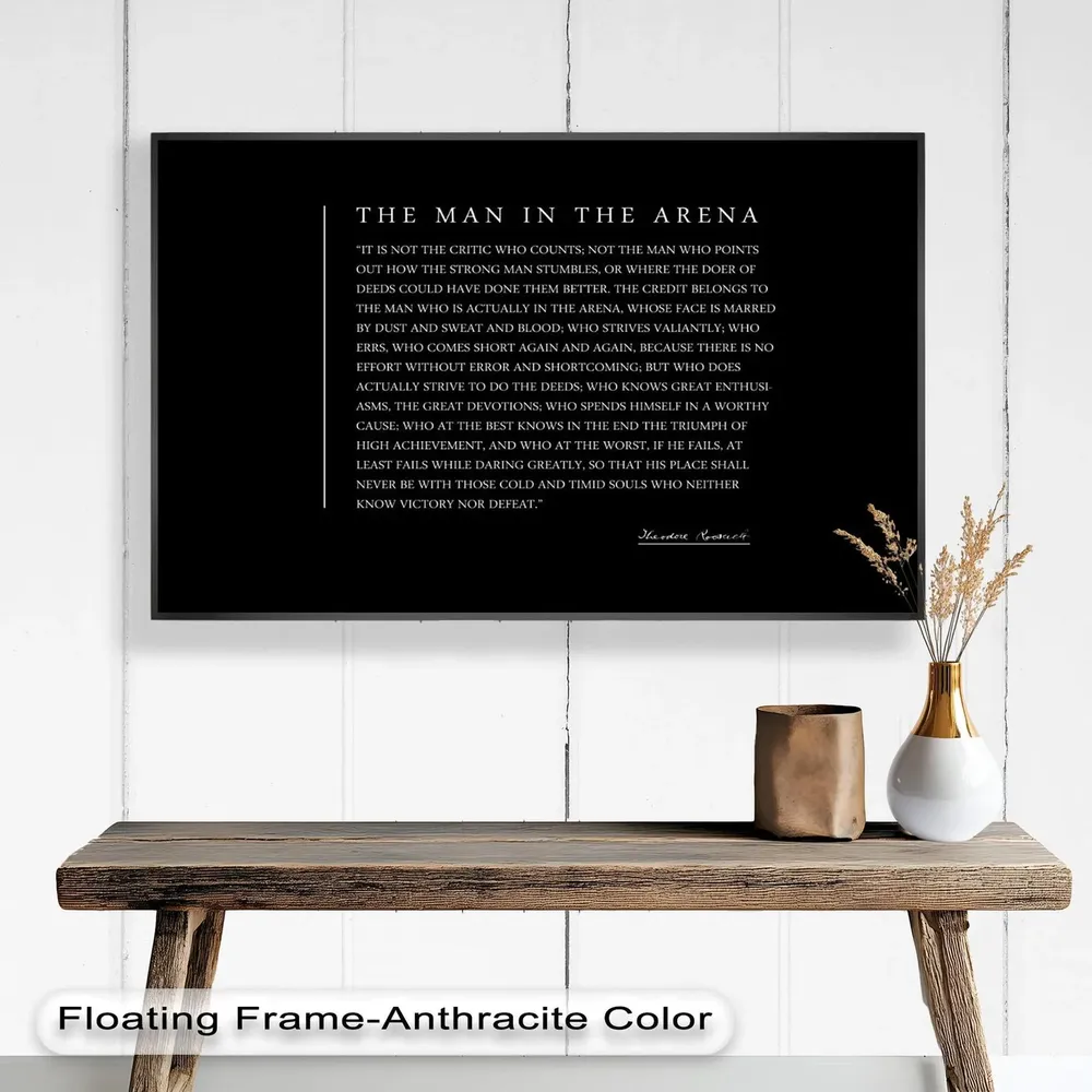 The Man In The Arena Inspirational Quote Art Print - Image 5