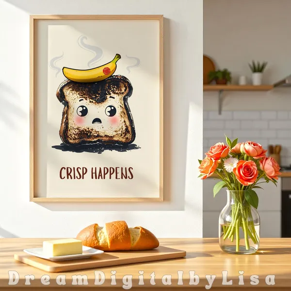 Breakfast Nook Art, Funny Food Kitchen Wall Art
