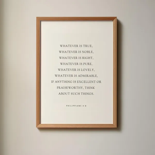 Philippians 4:8 Bible Verse Baptism Poster