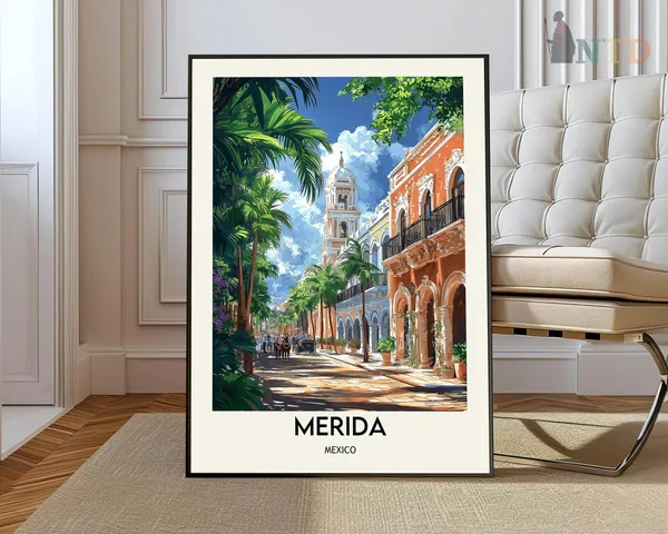 Mérida Mexico Travel Poster, Latin America