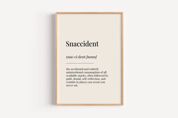 Snaccident Definition, Funny Kitchen Poster Print