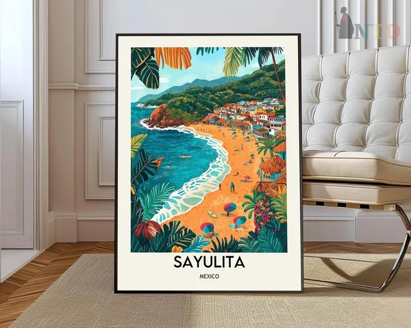 Sayulita Travel Poster, Nayarit Wall Art Print