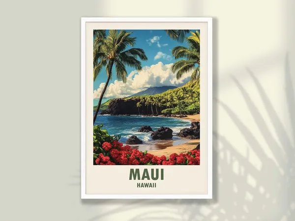 Maui Frame And Travel Poster