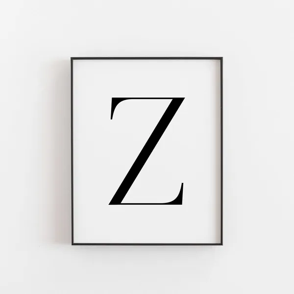 Letter Z Poster Print, Minimalist Typography