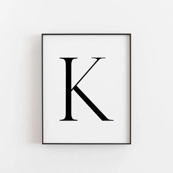 Letter K Modern Minimalist Art Print