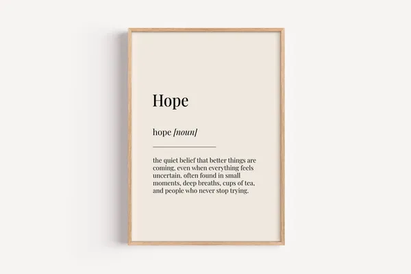 Hope Definition Dictionary Poster, Humorous Art Print