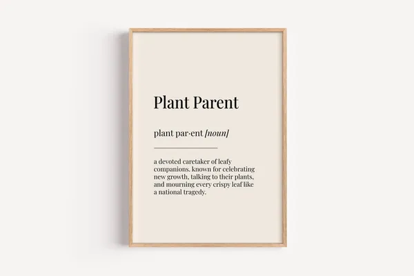 Plant Parent Definition Poster, Funny Home Wall Art