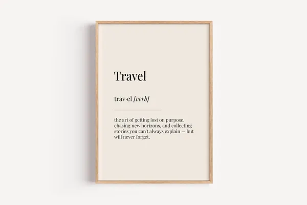 Travel Definition Dictionary Poster, Inspirational Print