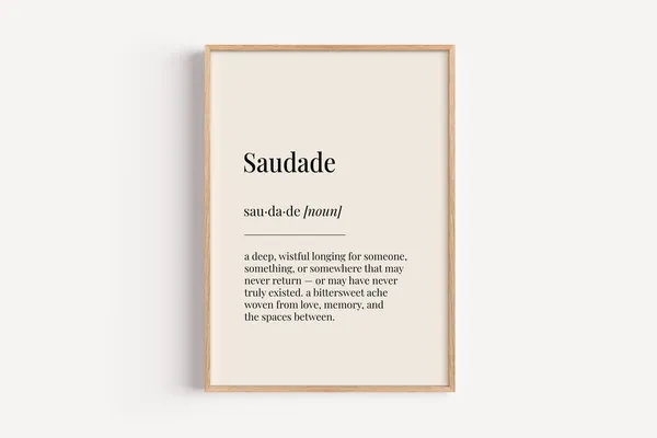 Saudade Definition Dictionary Poster, Portuguese Wall Art