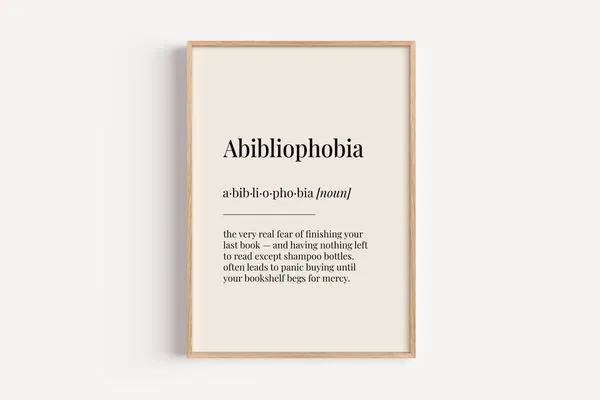 Abibliophobia Definition Dictionary Poster, Funny Gift