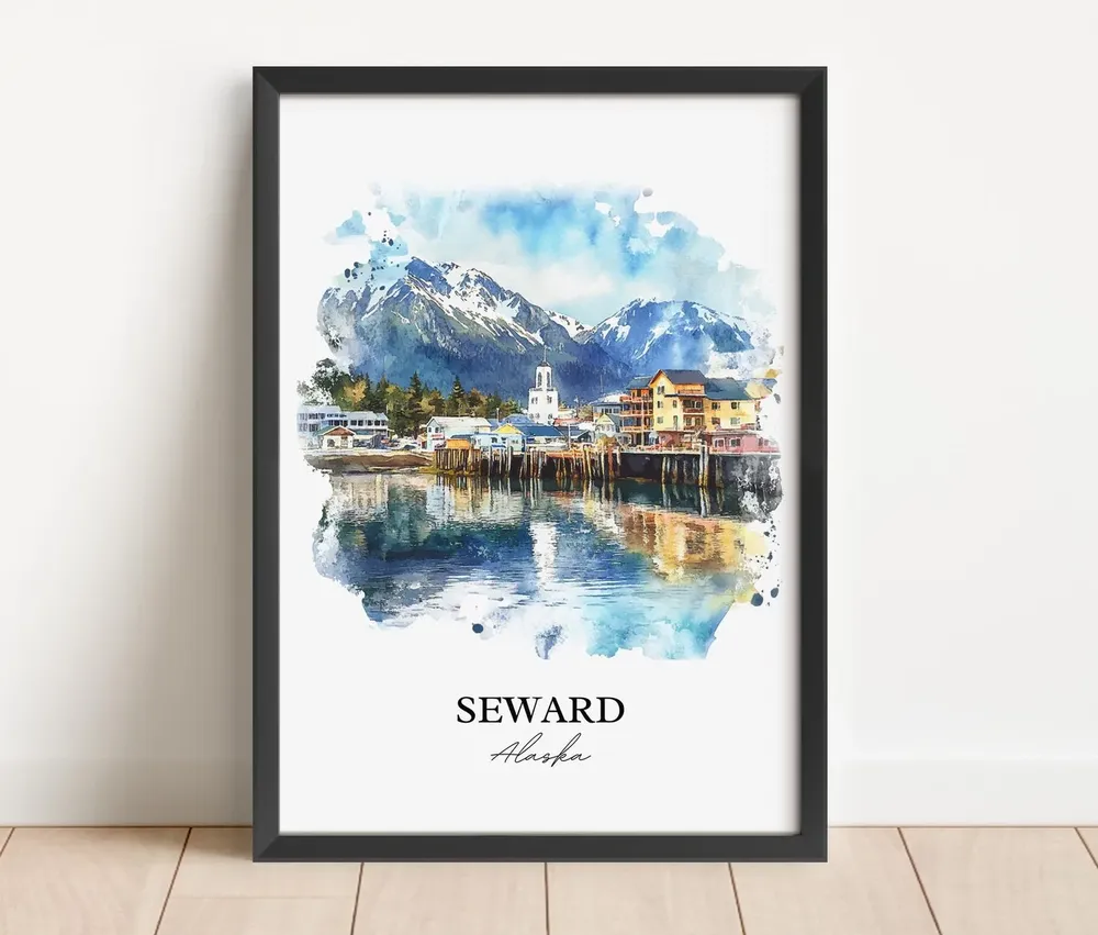 Seward Alaska Travel Poster, Kenai Peninsula - Image 2
