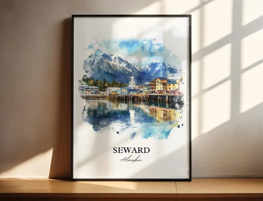 Seward Alaska Travel Poster, Kenai Peninsula