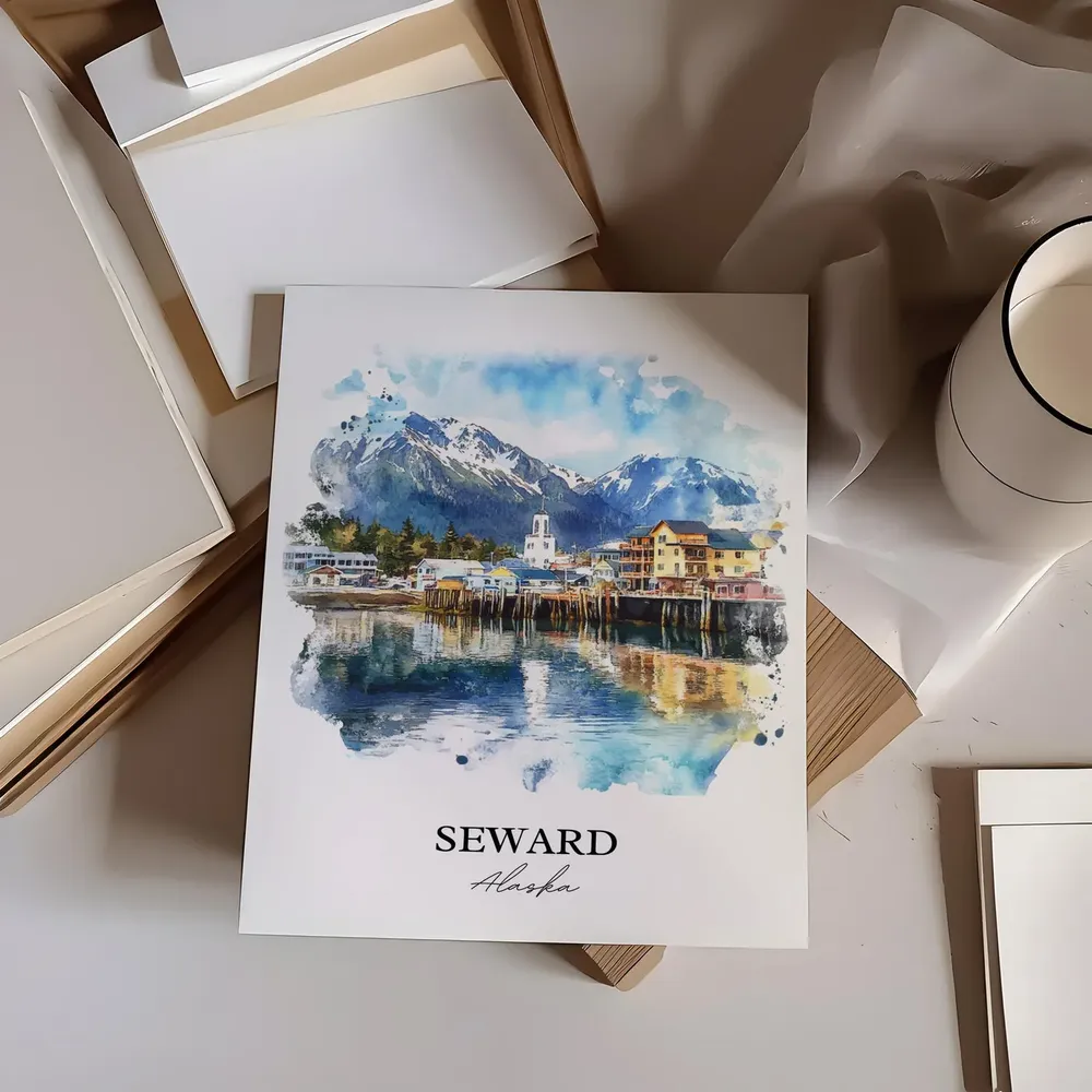 Seward Alaska Travel Poster, Kenai Peninsula - Image 3