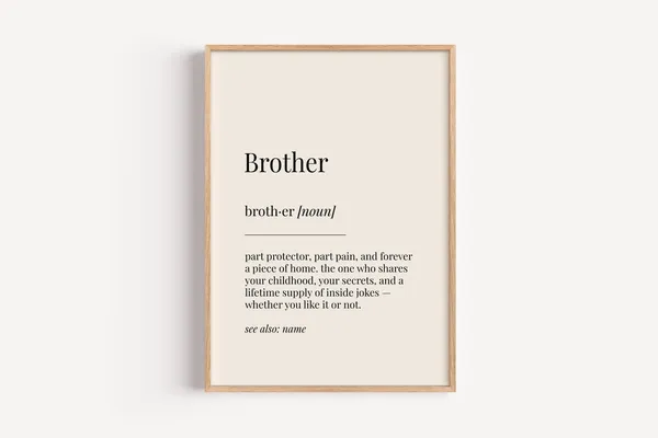 Brother Definition Dictionary Poster, Funny Gift For Him