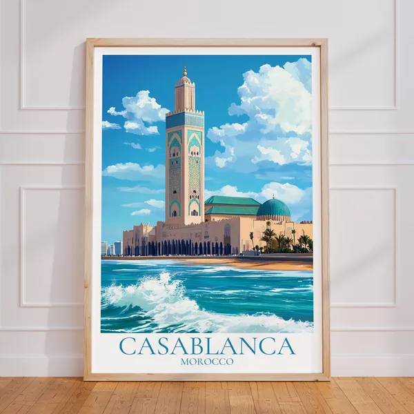 Casablanca Vintage Travel Poster Art Print