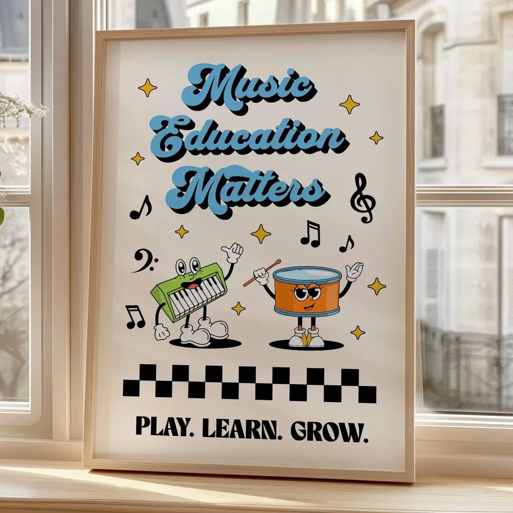 Retro Music Education Matters Poster, Classroom Decor