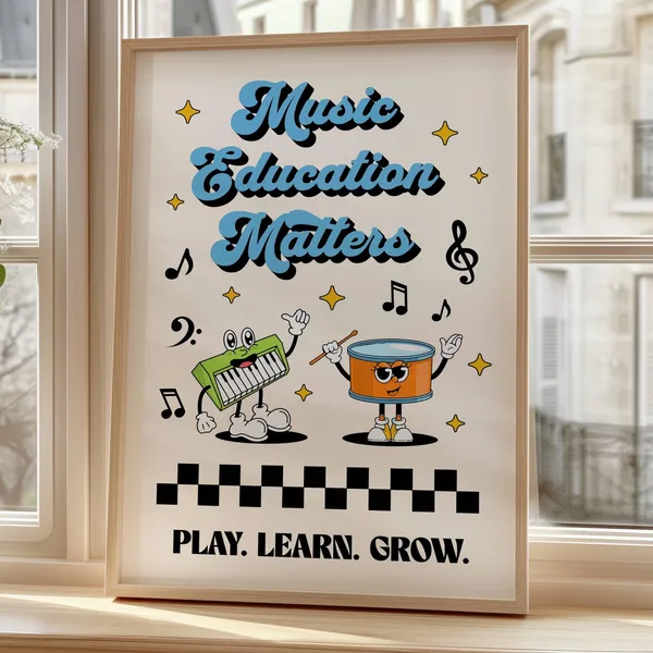 Retro Music Education Matters Poster, Classroom Decor