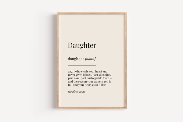 Daughter Definition Poster, Funny Family Wall Art