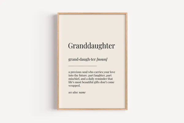Granddaughter Definition Dictionary Poster, Funny Gift