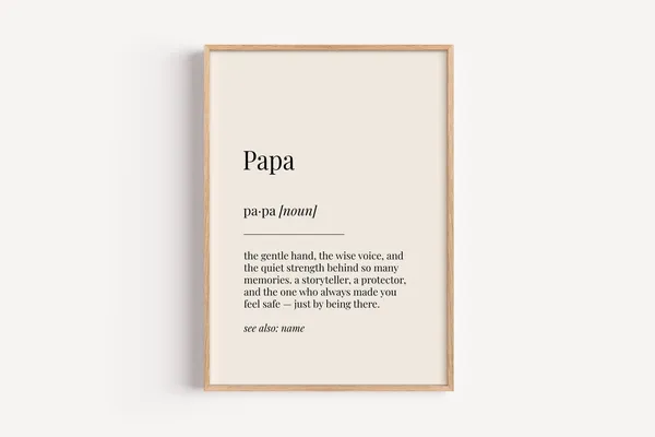Papa Dad Definition Dictionary Poster, Funny Family Gift