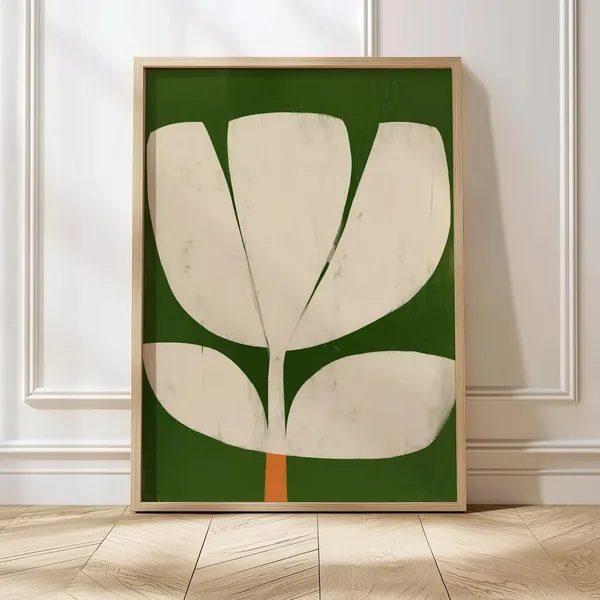 Abstract Tulip Wall Art, Contemporary Botanical Print