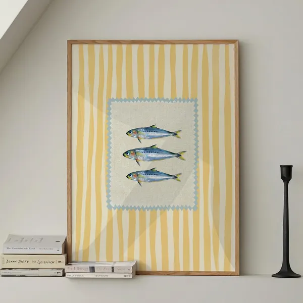 Vintage Sardines Fish Retro Kitchen Art Print