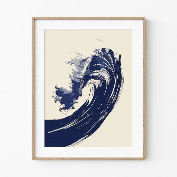 Coastal Breeze Ocean Wave Vintage Beach Art Print