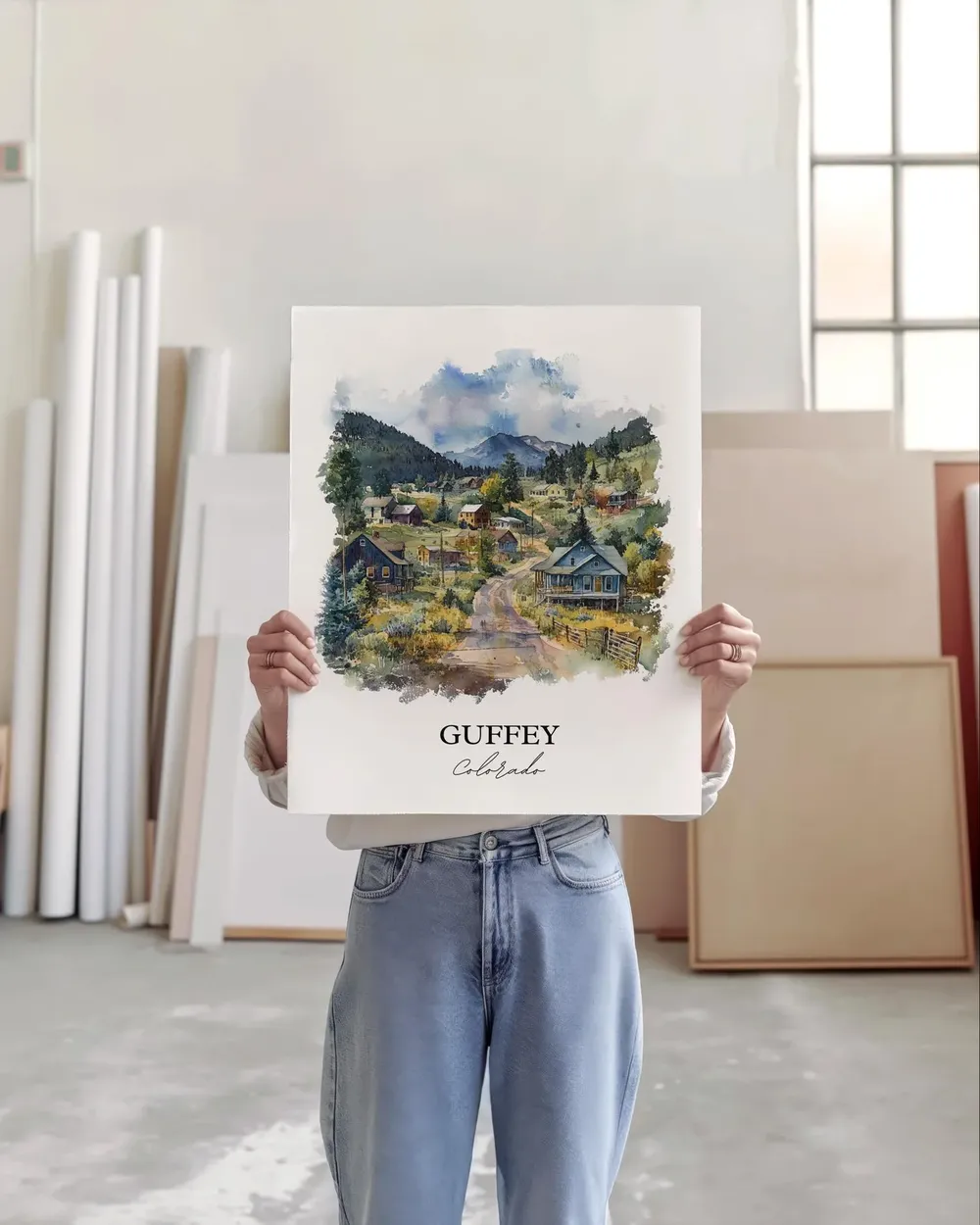 Guffey Co Watercolor Travel Poster, Colorado - Image 3