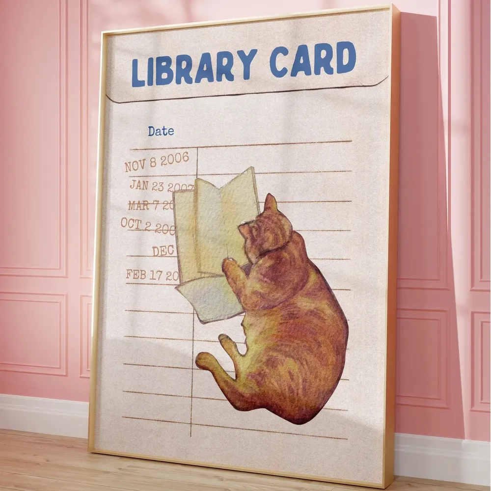 Library Card Vintage Art Print, Reading Nook Decor - Image 5