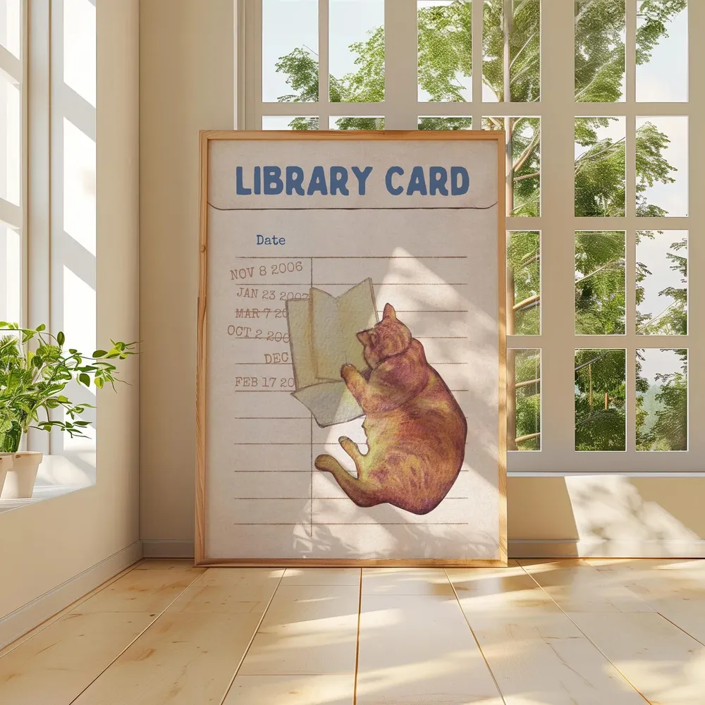Library Card Vintage Art Print, Reading Nook Decor - Image 2