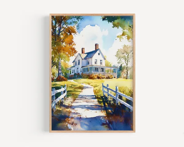 Nashville Watercolor Travel Poster, Tennessee