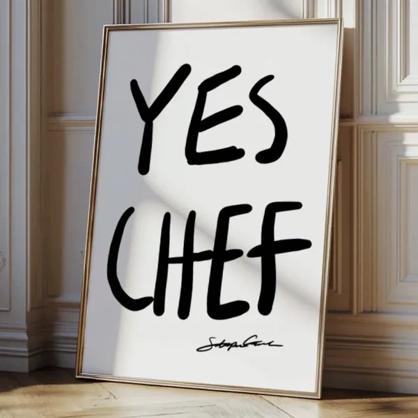 Yes Chef Mid-Century Kitchen Art Print
