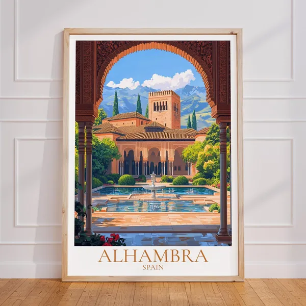 Granada Vintage Travel Poster, Andalusia Art Print