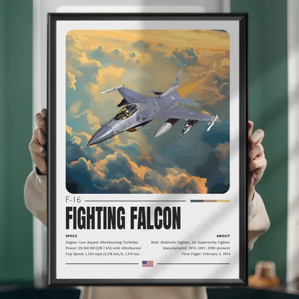 F16 Fighting Falcon, Military Aviation Art Print
