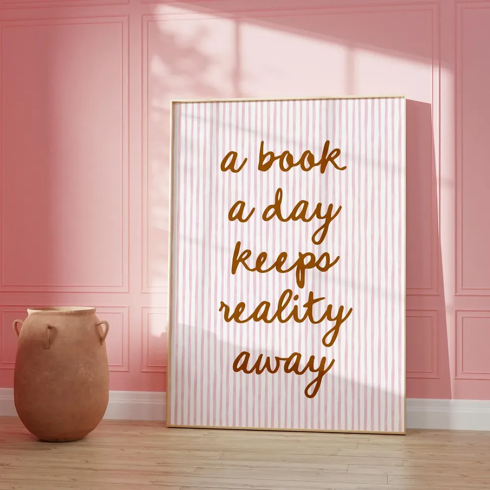 Vintage Book Art Cute Reading Poster, Book Lovers - Image 5