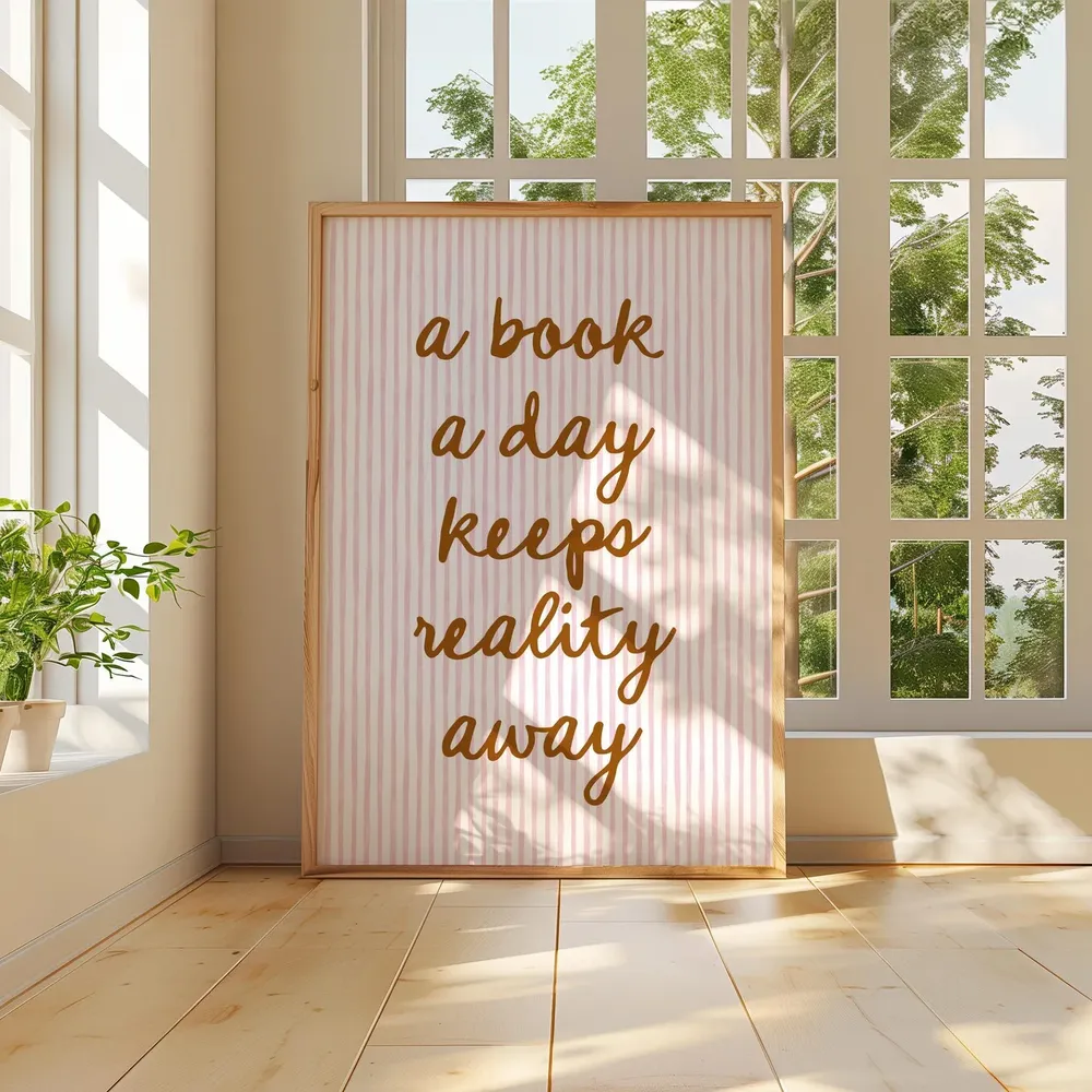 Vintage Book Art Cute Reading Poster, Book Lovers - Image 2