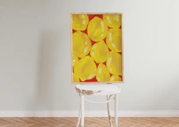 Lemon Painting Kitchen Wall Art Print