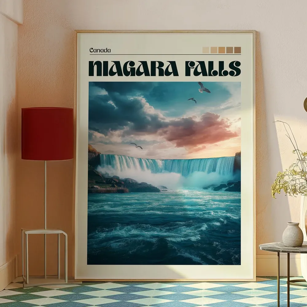 Niagara Falls Travel Poster, Ontario New York - Image 2